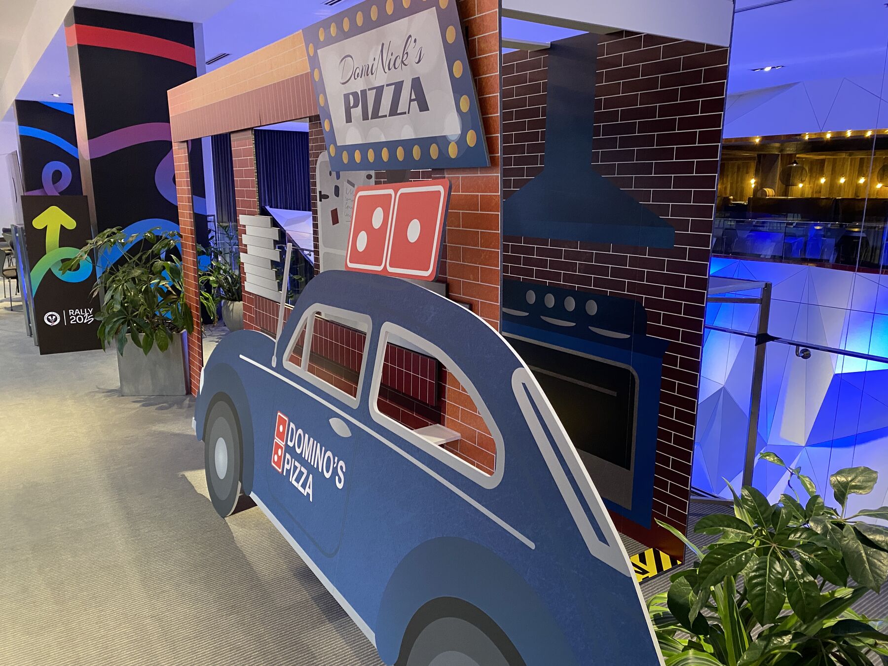 Domino's branded installation produced by Pro Color